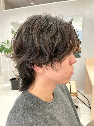 ミディアム カラー パーマ メンズ 【東北メンズヘア1 位受賞🥇】本間祐太のヘアスタイル