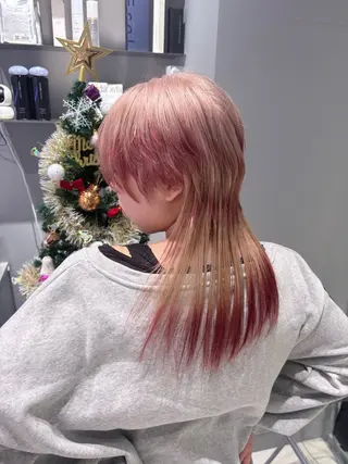 セミロング カラー 菜々🫧新宿 透明感ケアブリーチのヘアスタイル