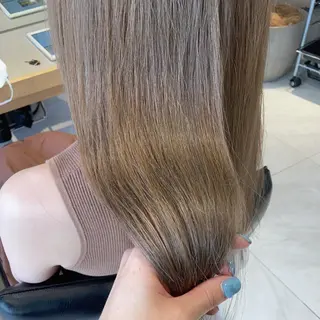 セミロング カラー オリーブ透明感カラー 表参道/MIKUのヘアスタイル