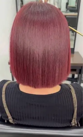 セミロング カラー 🎈ブリーチなし暖色 カラー/レッド/ゆいのヘアスタイル