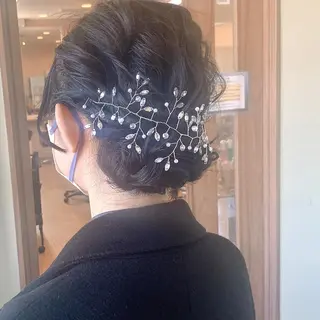 セミロング ヘアアレンジ NUMBER_ ユイナのヘアスタイル