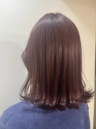 ミディアム カラー レイヤー/顔まわり 透明感カラー柳澤優名のヘアスタイル