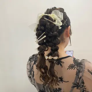 ロング ヘアアレンジ Kazaoka Saraのヘアスタイル