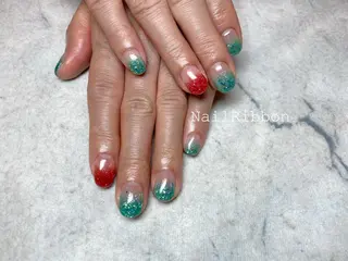 ネイル ネイルリボン 受付スタッフのネイルデザイン