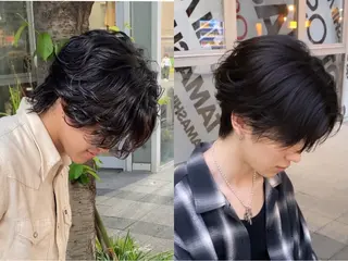 メンズ 透明感ブリーチ/ メンズパーマのヘアスタイル