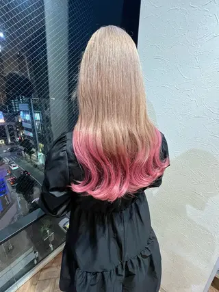 ロング カラー 韓国🇰🇷レイヤー 映える顔周り🩷のヘアスタイル