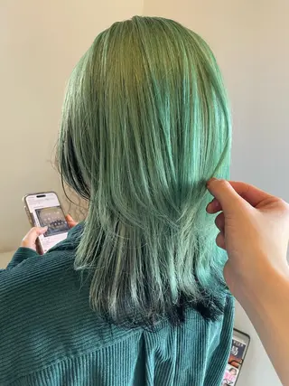 セミロング カラー パーマ ヘアアレンジ メンズ キッズ 宇野 颯太のヘアスタイル