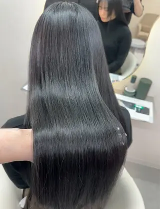 セミロング カラー ヘアアレンジ 🖤kana/艶髪/ 韓国風暗髪カラー🖤のヘアスタイル