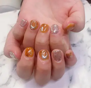 ロング カラー ネイル Q Free nailsのネイルデザイン