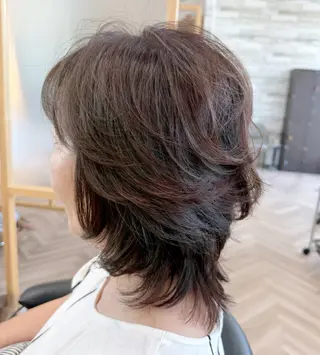 セミロング カラー minagawa yumiのヘアスタイル