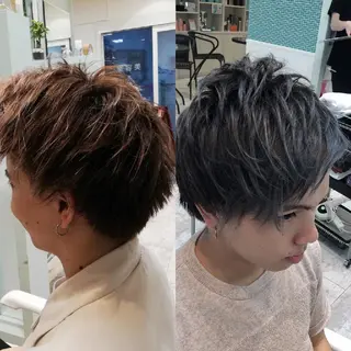 カラー 🫧顔周りレイヤー/ ウルフ/縮毛/白倉のヘアスタイル