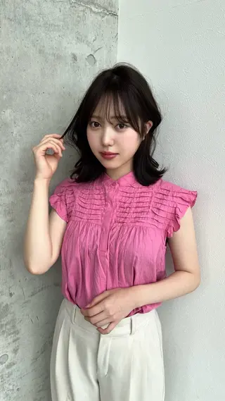 ミディアム カラー ベージュ/グレージュ 恵比寿/丸山陽平のヘアスタイル