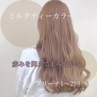 ロング ブリーチ✖️ 縮毛LANDのヘアスタイル