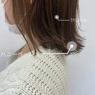 ミディアム カラー 髪質改善カラー&TR 縮毛矯正/弱酸性矯正のヘアスタイル