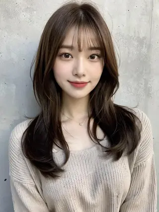 セミロング 髪質改善🇰🇷 レイヤーカット/梅田のヘアスタイル