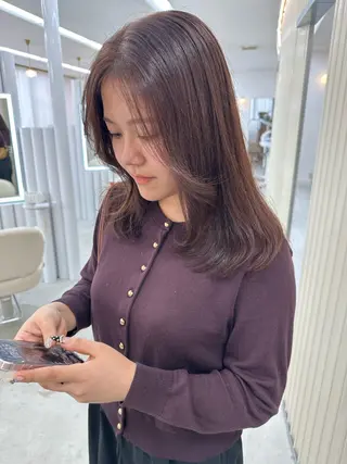 セミロング カラー 🩵LOMARLIE 岡山KARIN🩵のヘアスタイル