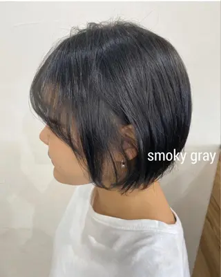 ショート カラー 暗髪カラー🫐パーマ おくだりんかのヘアスタイル