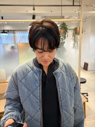 パーマ メンズ ミルクティー× グレージュMOMOのヘアスタイル