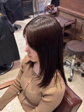 ミディアム カラー 🌱なゆみ🌱透明感 /ナチュラル/高宮のヘアスタイル