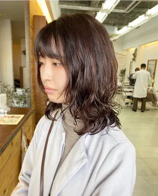 カラー パーマ クロスパーマ× 透明感カラー✂︎のヘアスタイル