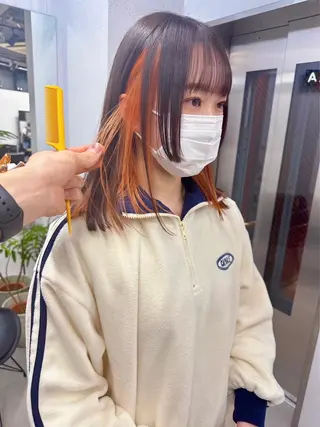 ミディアム 暖色カラー/レイヤー カット☁️MEI☁️のヘアスタイル