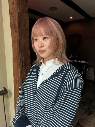 ミディアム カラー kyoka/レイヤー /ハッシュカットのヘアスタイル