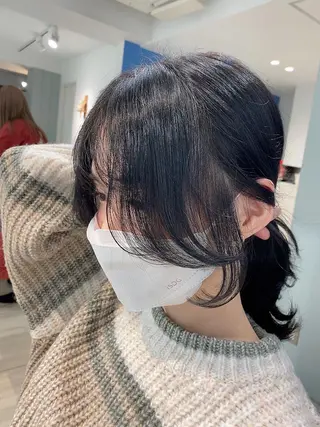 セミロング 韓国風レイヤーカット 💎髪質改善"yuiのヘアスタイル