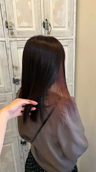 ミディアム カラー ルプラボウ/ 内藤ほのか/艶カラーのヘアスタイル