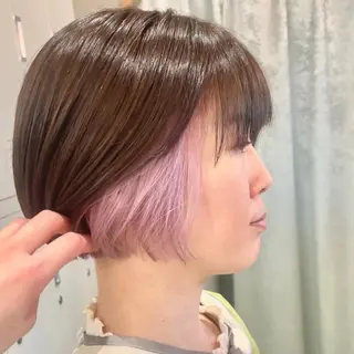 ショート カラー 縮毛/レイヤー 韓国/橋口のヘアスタイル