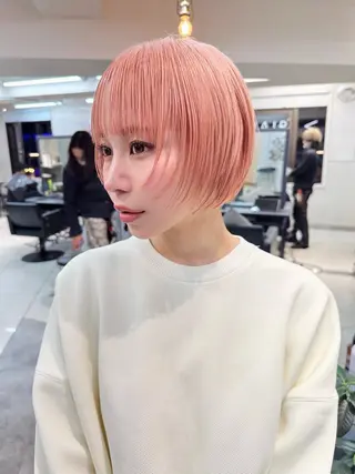 カラー RIN パーマ/暖色カラーのヘアスタイル