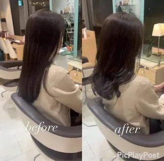 セミロング 大人女性ぼかし メンズ強化🦙平作のヘアスタイル