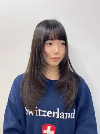 セミロング カラー 韓国×髪質改善💊 似合わせ/武田涼のヘアスタイル