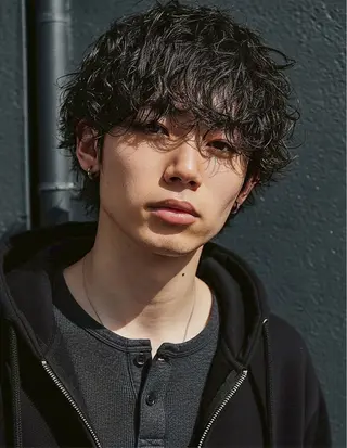 ショート パーマ メンズ センターパート職人 柏/メンズ/ ハルキのヘアスタイル