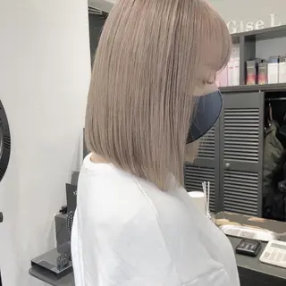 セミロング カラー mimiiy梅田 中崎町ハイトーンのヘアスタイル