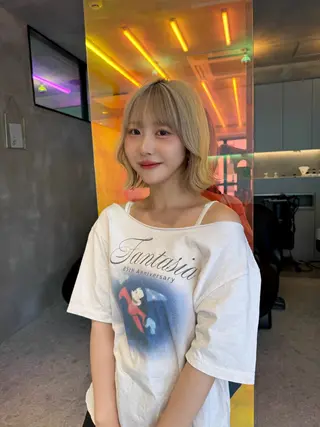 ミディアム カラー Lond luce心斎橋所属・🍀小川大輔🍀 ボブ/ブリーチ🥇のヘアスタイル