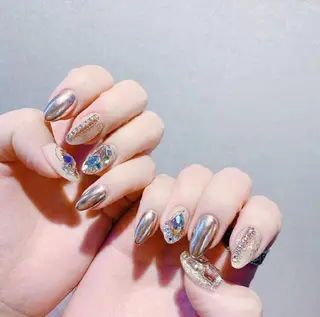 ネイル フィルイン、長さ出し 深爪矯正のネイルデザイン