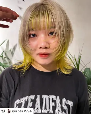 ミディアム ハイトーンカラー RYUのヘアスタイル