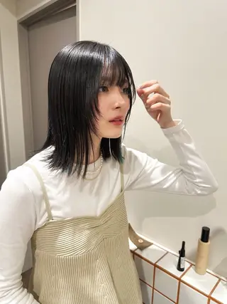 ミディアム カラー hibiki/セット /透明感カラーのヘアスタイル