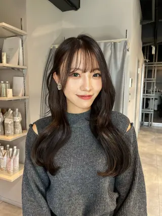 ロング カラー ベージュ/グレージュ 恵比寿/丸山陽平のヘアスタイル