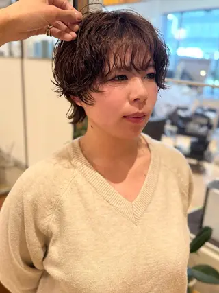 ショート LUAU HAKU所属・REN大阪梅田美容室 ショートパーマ特化のヘアスタイル