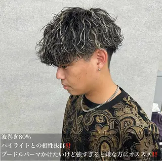 ショート カラー パーマ ヘアアレンジ メンズ キッズ 🔥メンズパーマ🔥 菅原楓のヘアスタイル