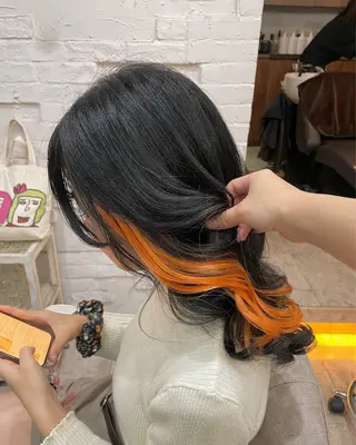 セミロング 【ピンク/韓国ヘア/ ヘアセット】亜海のヘアスタイル