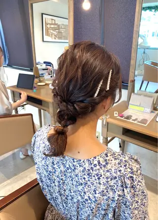 ミディアム ブリーチなしWカラー /酸性ストレート河本のヘアスタイル