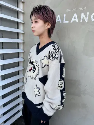 ショート カラー 伶風/ボブ/ ヘーゼルベージュのヘアスタイル