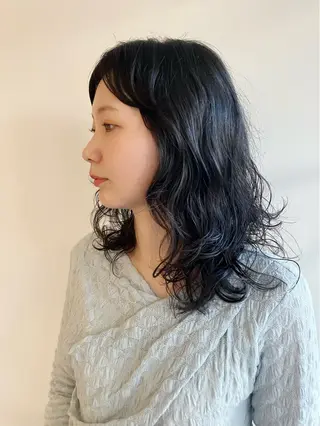 ミディアム パーマ 川間 将彦のヘアスタイル