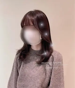 セミロング カラー ヘアアレンジ Ella所属・nana【艶髪】/ レイヤー/縮毛矯正のヘアスタイル