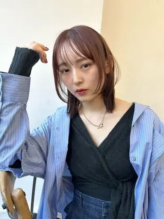 ミディアム カラー 🪭risa 暖色/レイヤー🪭のヘアスタイル