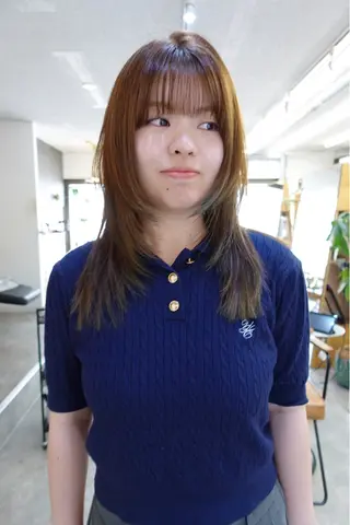 セミロング カラー sakura🌸 レイヤー/韓国ヘアのヘアスタイル