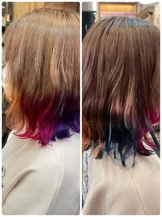 ミディアム カラー 藤木 雅俊のヘアスタイル