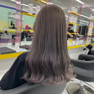 セミロング カラー ヘアアレンジ ☁️縮毛矯正✖️ 透明感☁️りくのヘアスタイル